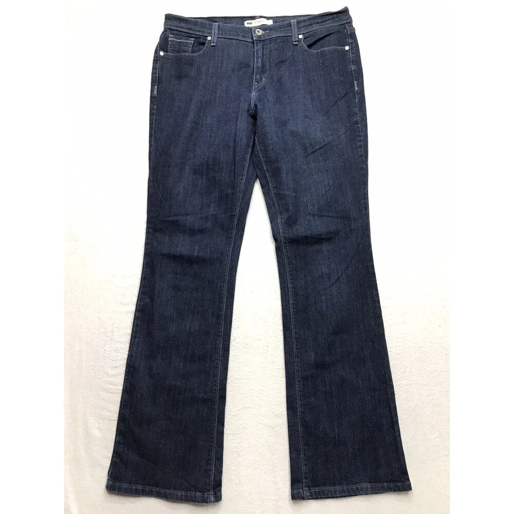 LEVIS 515 Bootcut Jeans Women 36x34 (32/34 tag) Dark Wash Stretch Western Flap
